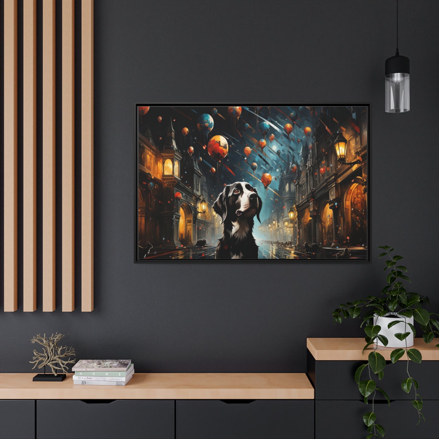 A Dog's World-Matte Canvas, Black Frame