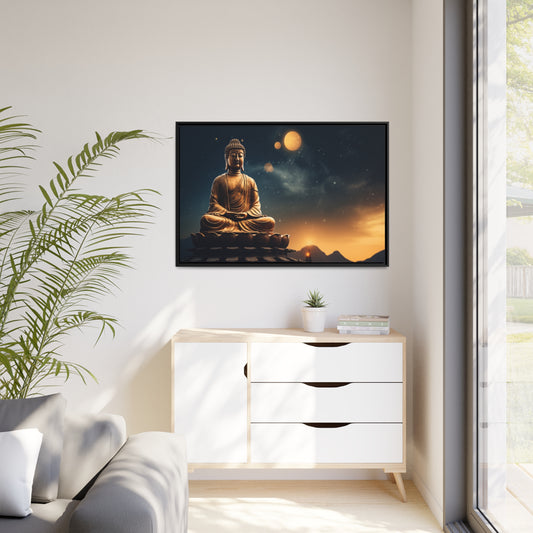 Enlightened Grace: Praise to Buddha | Matte Canvas, Black Frame