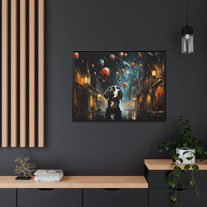 A Dog's World-Matte Canvas, Black Frame