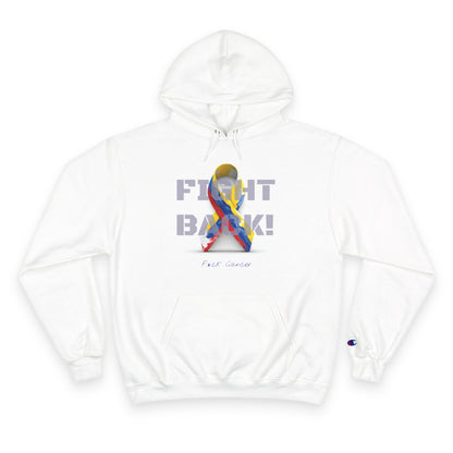 Champion branded, "Fight Back!" F*ck Cancer | Vernett Rose Colombia edition | Cancer Awareness Ribbon Pullover
