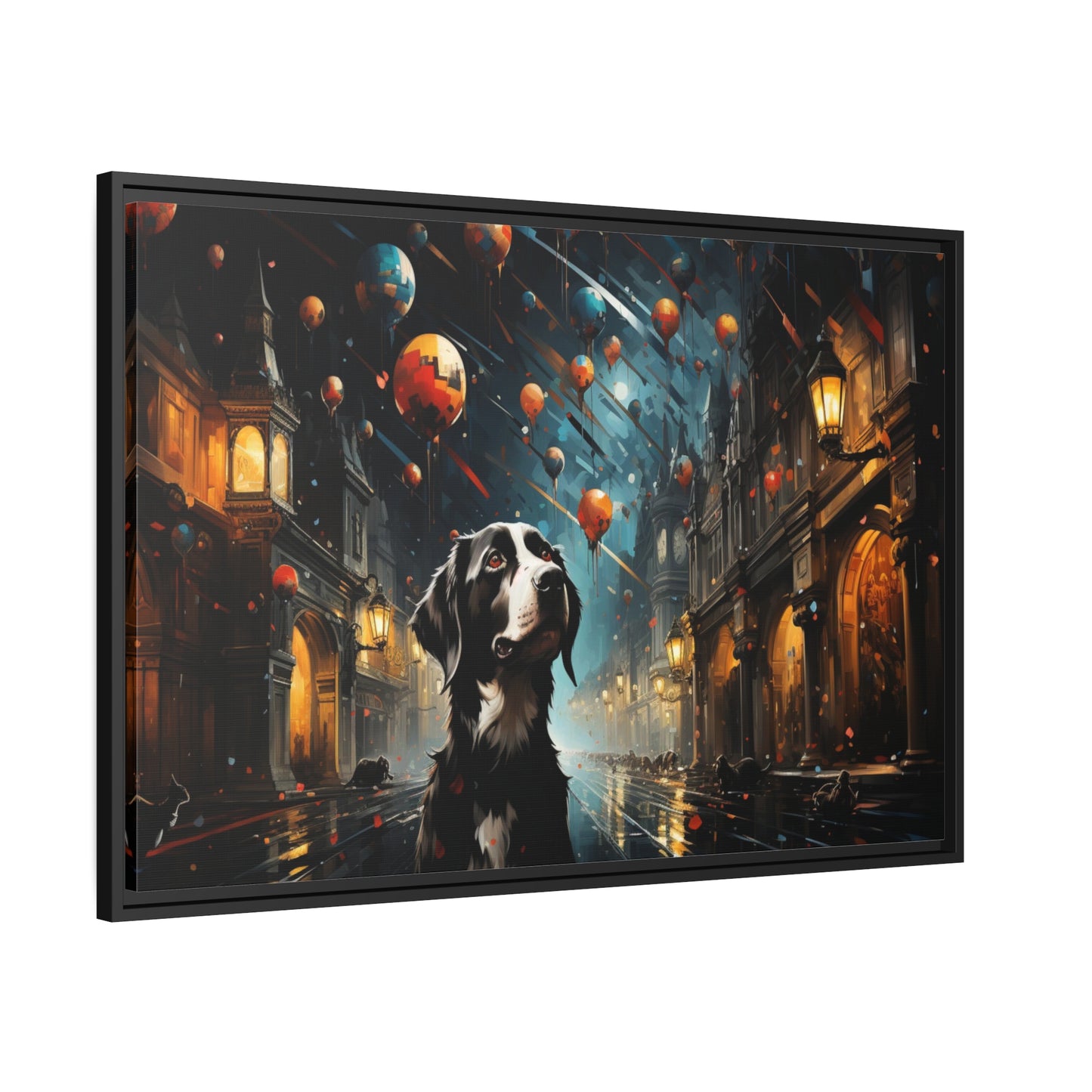 A Dog's World-Matte Canvas, Black Frame