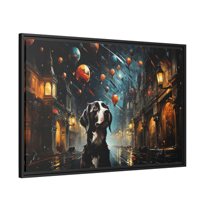 A Dog's World-Matte Canvas, Black Frame