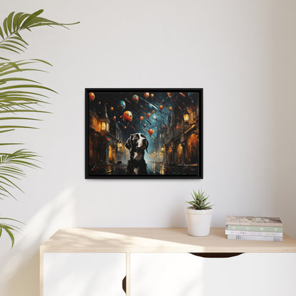 A Dog's World-Matte Canvas, Black Frame