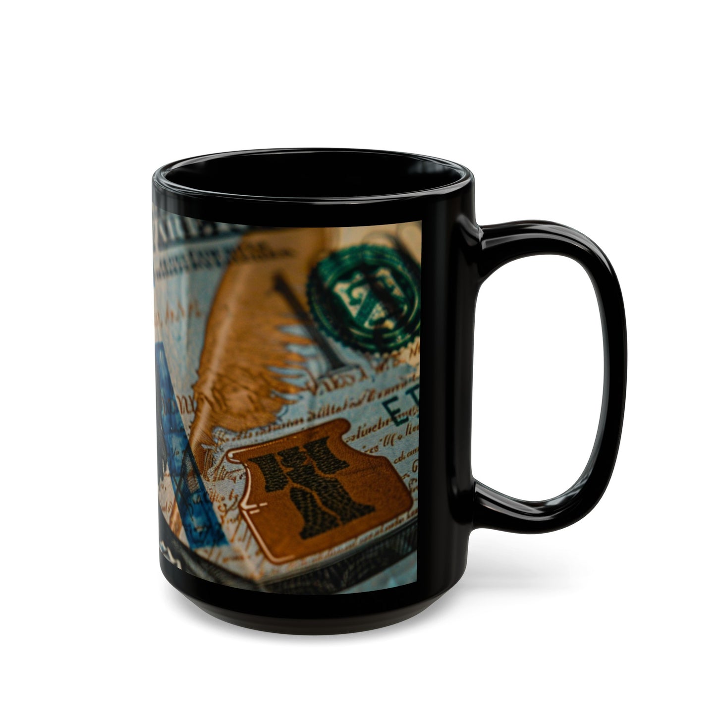 Money Mug | $100 Bill | Benjamin Franklin| Black Mug (15oz)