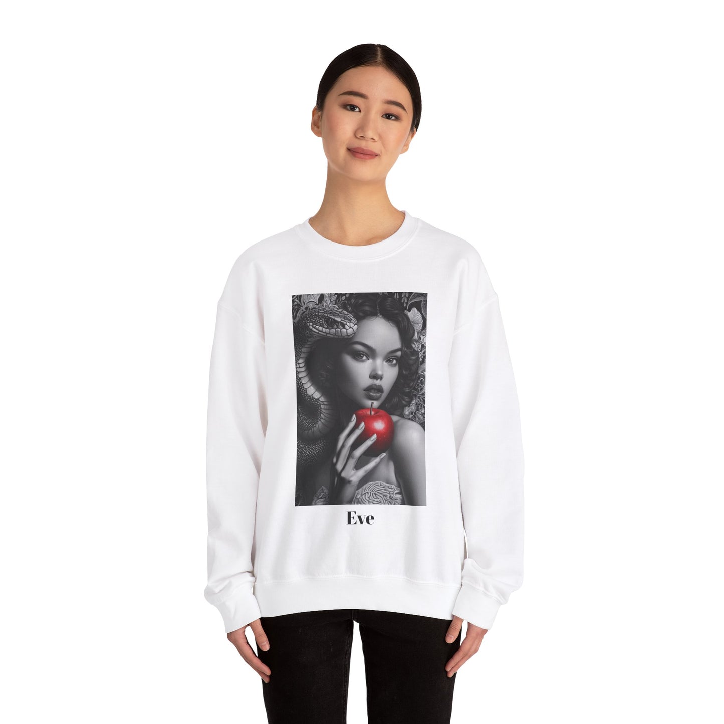 Eve 2024 | Adam & Eve | Biblical Story | Eve and the Serpent | Original Sin |  Crewneck Sweatshirt
