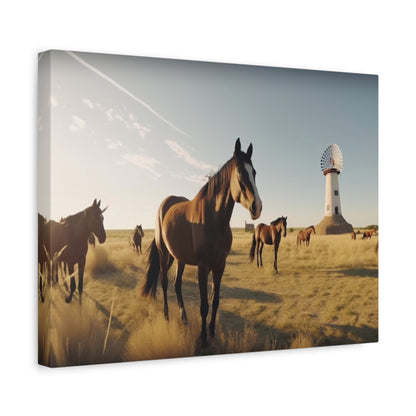 Herd of horses-Matte Canvas, Stretched, 1.25"