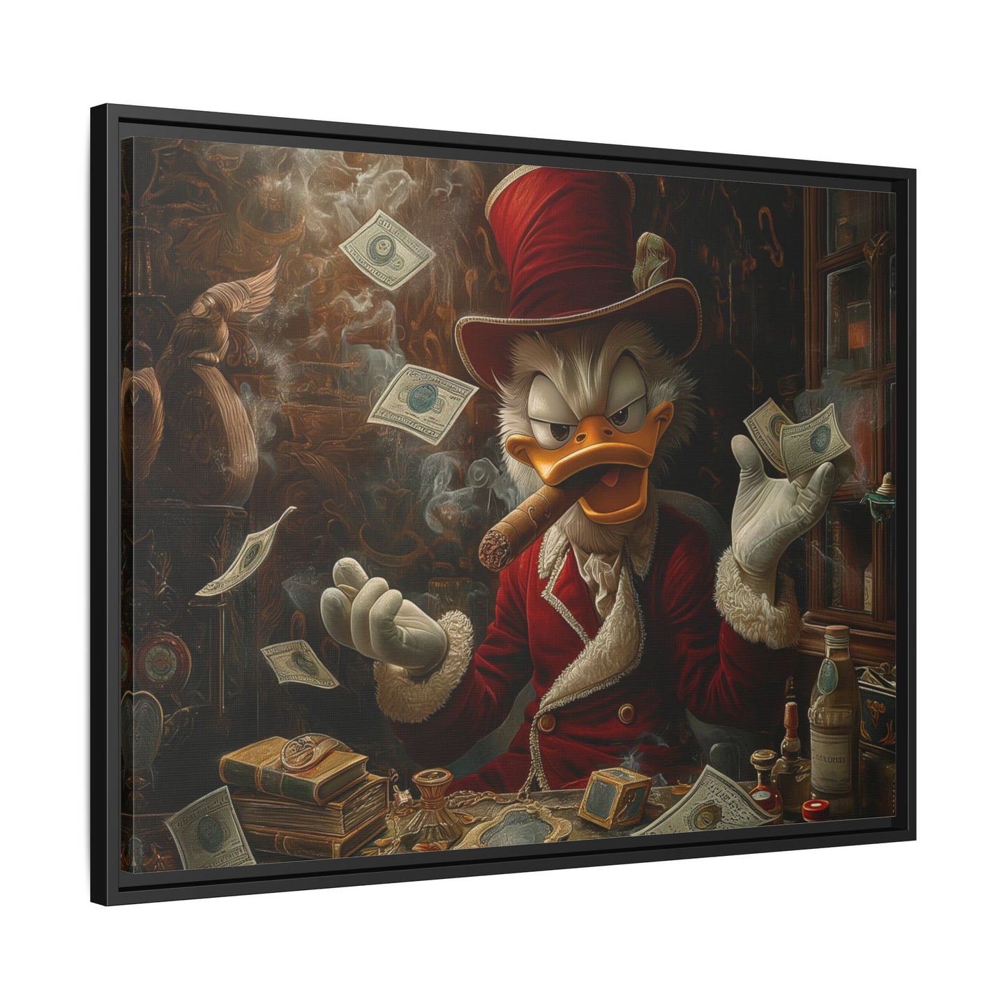 Dollar Duck Dynasty| Matte Canvas, Black Frame