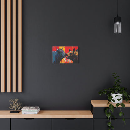 Bulls vs Bears-Matte Canvas, Stretched, 1.25"