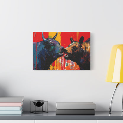 Bulls vs Bears-Matte Canvas, Stretched, 1.25"