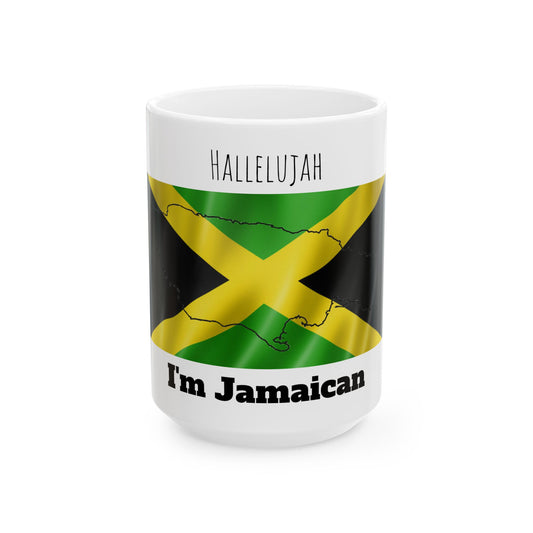 Jamaican Mug | Jamaica Coffee Cup | Hallelujah Mug | Ceramic Mug, 15oz