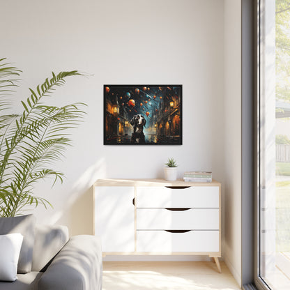 A Dog's World-Matte Canvas, Black Frame