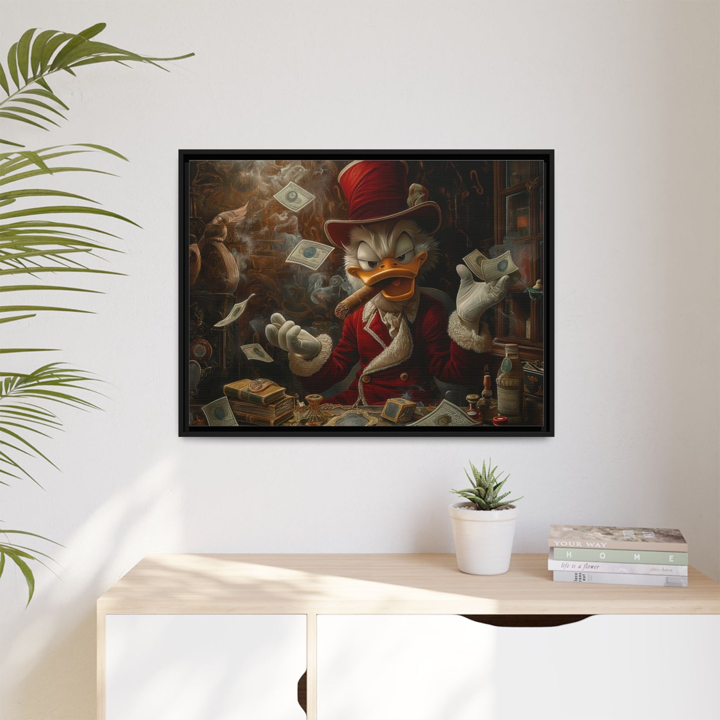 Dollar Duck Dynasty| Matte Canvas, Black Frame