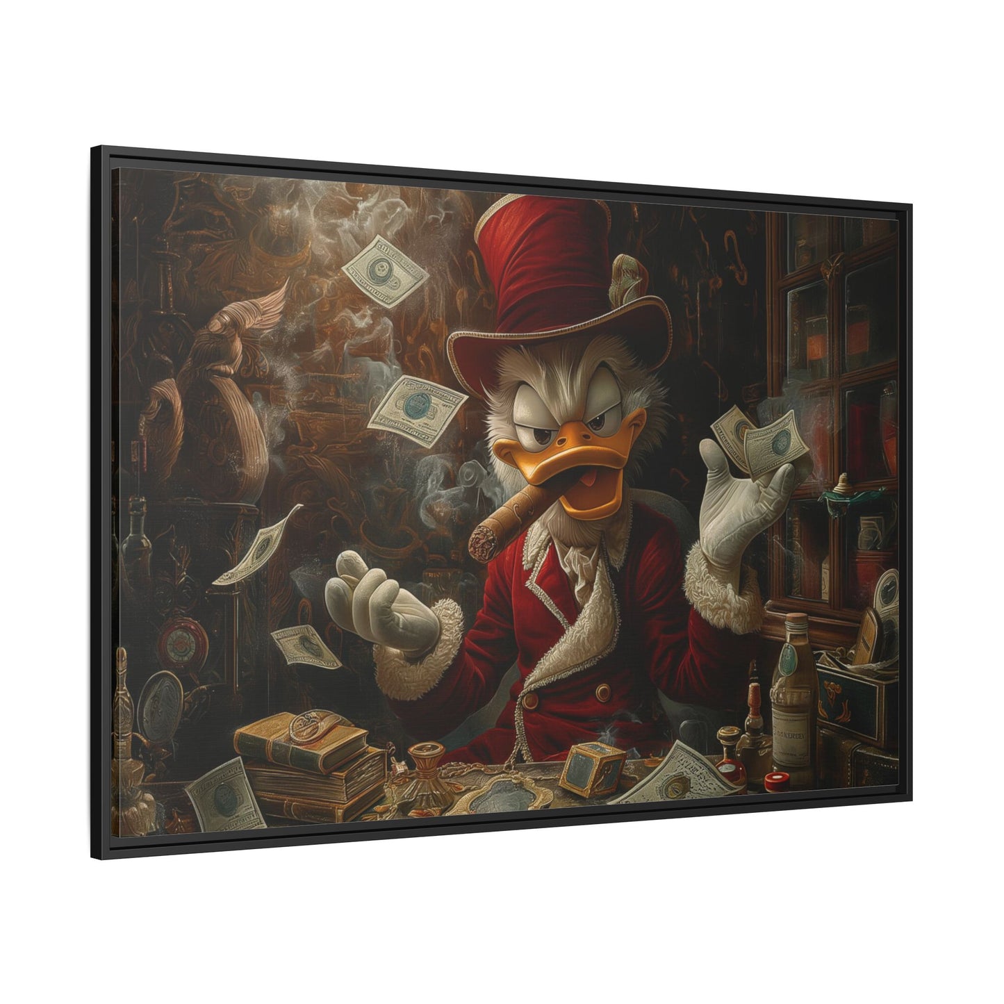 Dollar Duck Dynasty| Matte Canvas, Black Frame