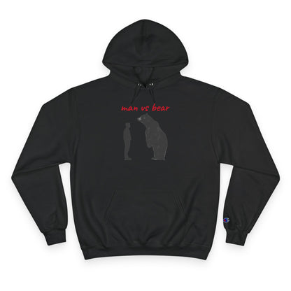 Man VS Bear Encounter Hoodie, Unique Graphic Sweatshirt for Nature Lovers, Animal Art Gift, Cozy Unisex Apparel, Adventure Outfit