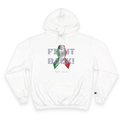 Champion branded, "Fight Back!" F*ck Cancer | Vernett Rose Italy edition | Cancer Awareness Ribbon Pullover