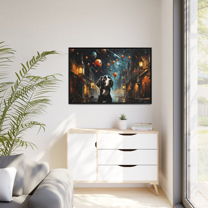 A Dog's World-Matte Canvas, Black Frame