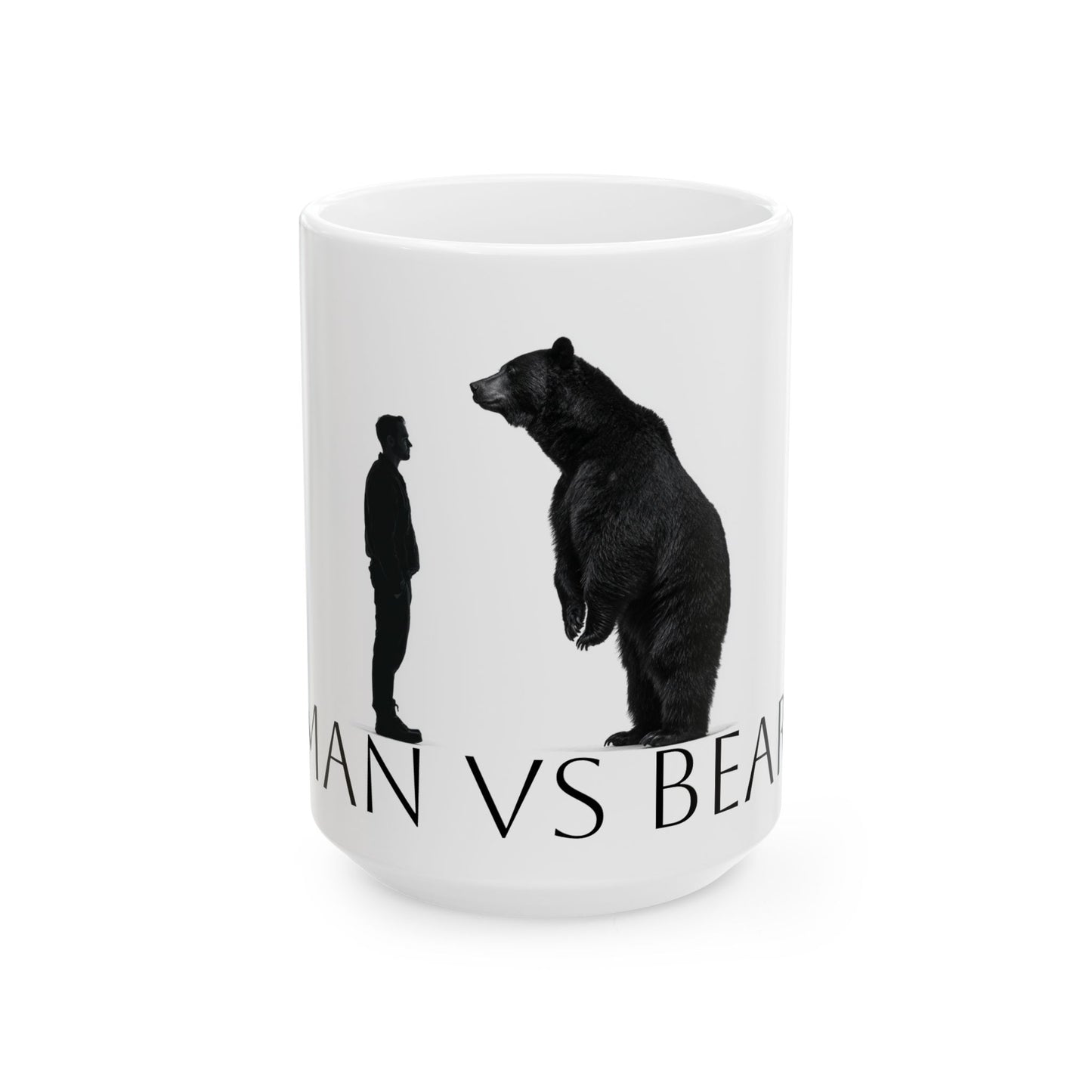 Bear vs Man Ceramic Mug - Nature Lover Gift, Wildlife Coffee Cup, Adventure Mug, Rustic Home Decor, Animal Lovers Present