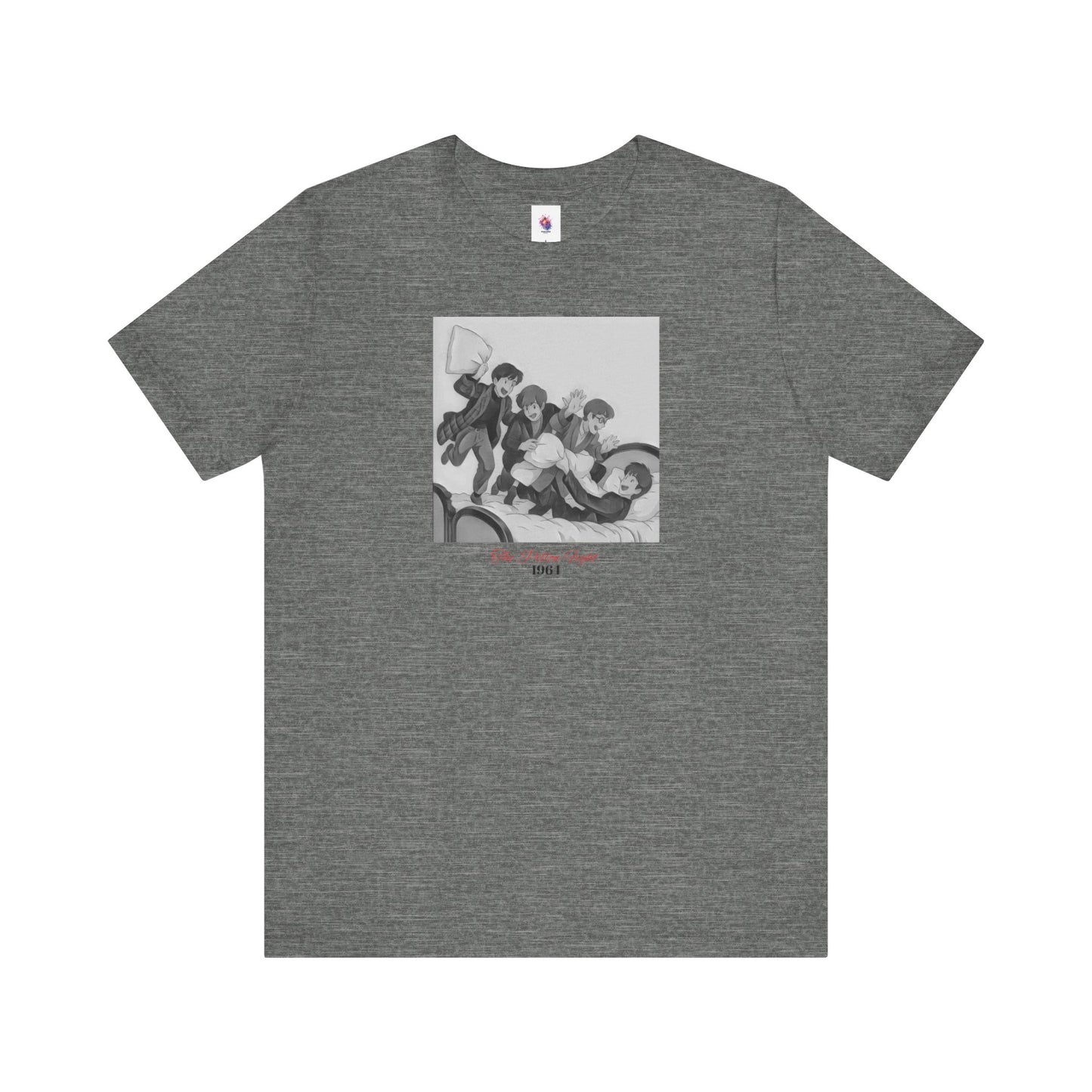 The Pillow Fight Graphic T-Shirt, Studio Ghibli Style Tee, Classic Rock Fan Gift, Nostalgic Streetwear Top