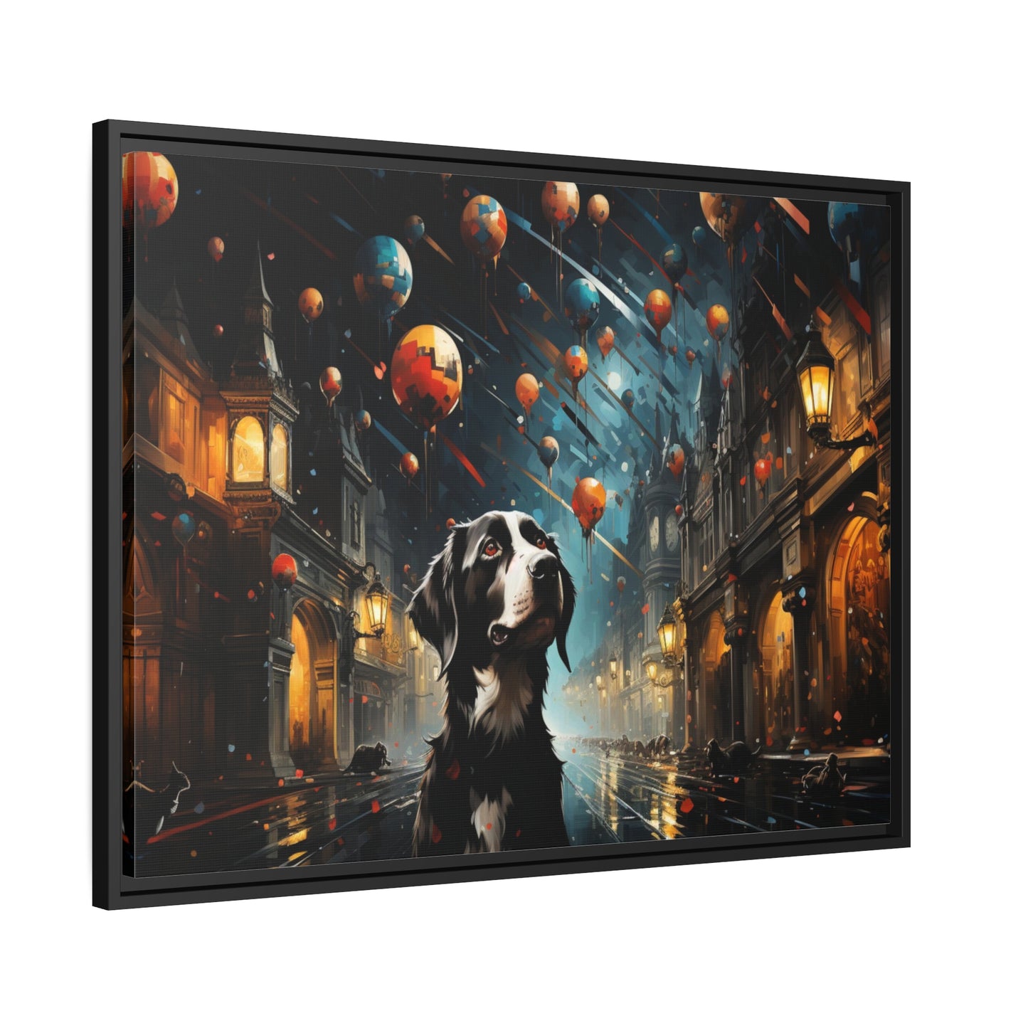 A Dog's World-Matte Canvas, Black Frame