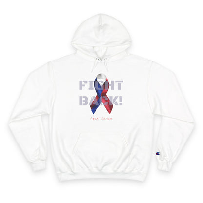 Champion branded, "Fight Back!" F*ck Cancer | Vernett Rose Haiti edition | Cancer Awareness Ribbon Pullover