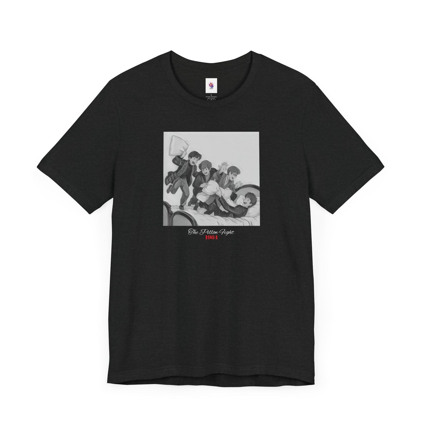 The Pillow Fight Graphic T-Shirt, Studio Ghibli Style Tee, Classic Rock Fan Gift, Nostalgic Streetwear Top