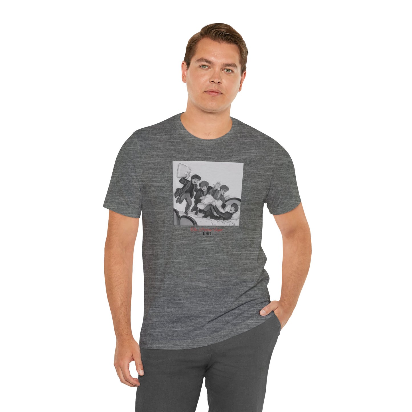 The Pillow Fight Graphic T-Shirt, Studio Ghibli Style Tee, Classic Rock Fan Gift, Nostalgic Streetwear Top