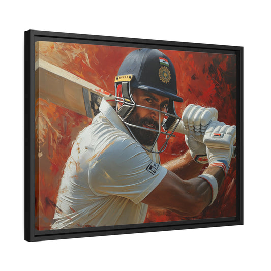 Abrstract Virat Kohli | Matte Canvas | Black Frame | Cricket canvas