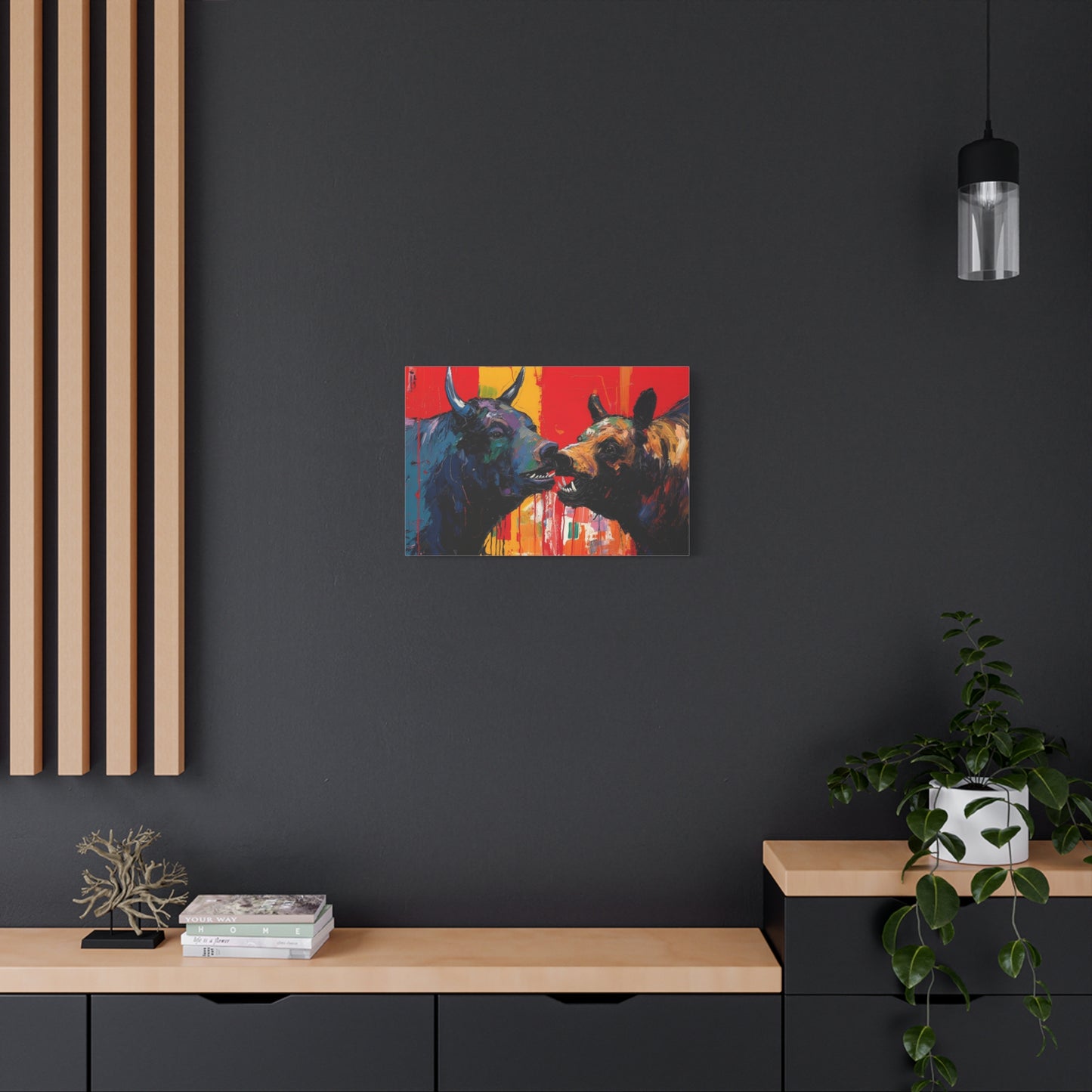 Bulls vs Bears-Matte Canvas, Stretched, 1.25"
