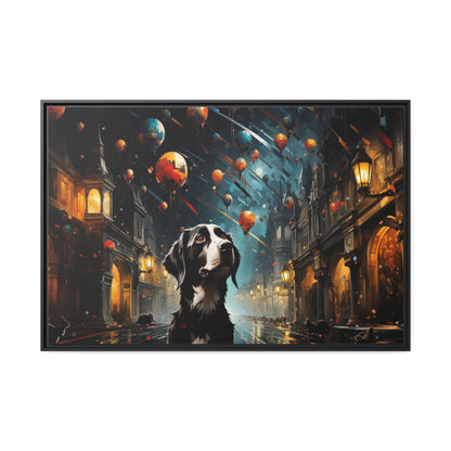 A Dog's World-Matte Canvas, Black Frame