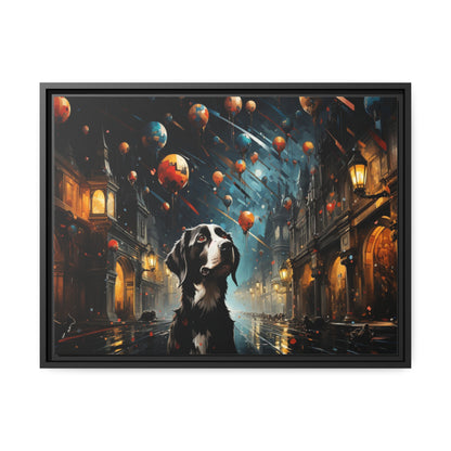 A Dog's World-Matte Canvas, Black Frame