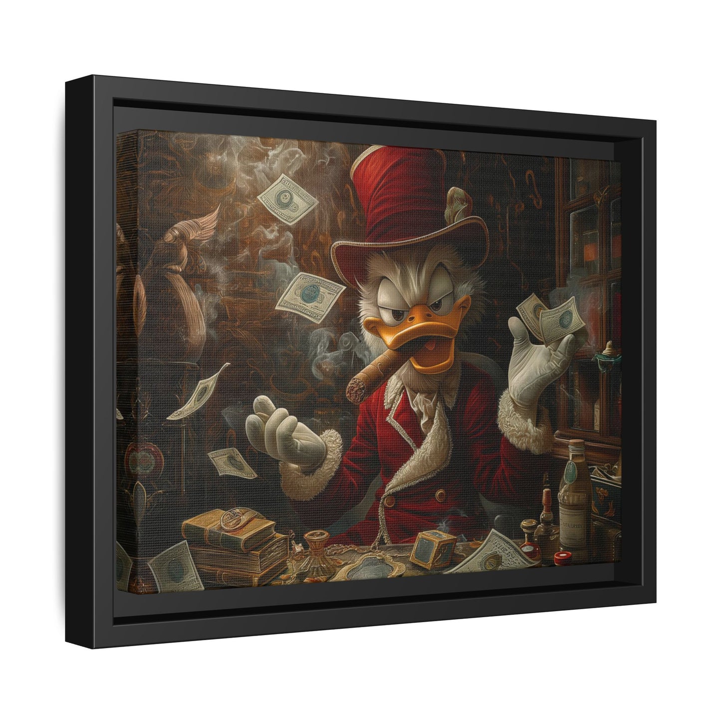 Dollar Duck Dynasty| Matte Canvas, Black Frame