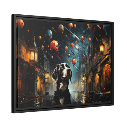 A Dog's World-Matte Canvas, Black Frame