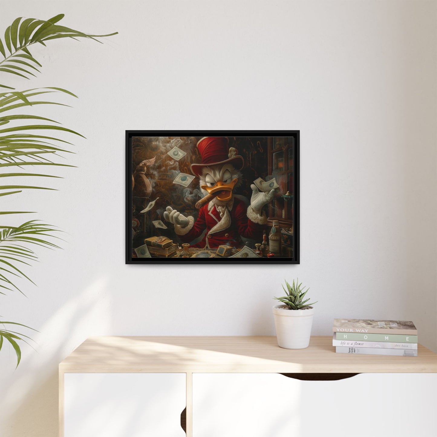 Dollar Duck Dynasty| Matte Canvas, Black Frame
