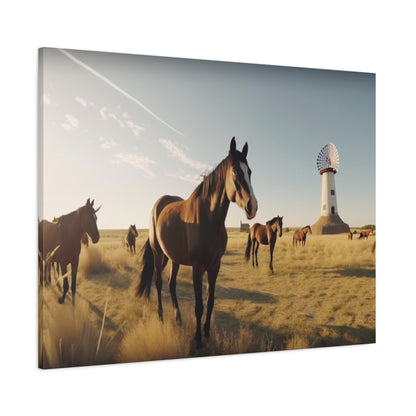 Herd of horses-Matte Canvas, Stretched, 1.25"