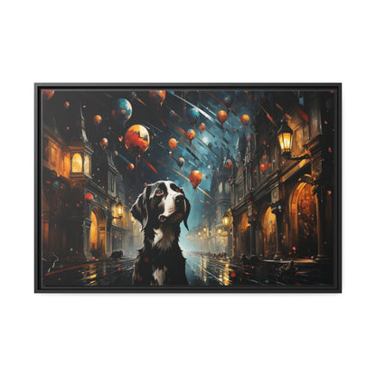 A Dog's World-Matte Canvas, Black Frame