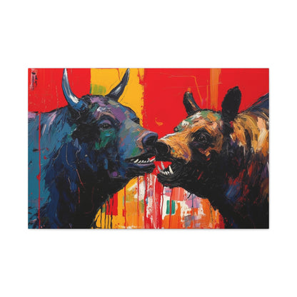 Bulls vs Bears-Matte Canvas, Stretched, 1.25"