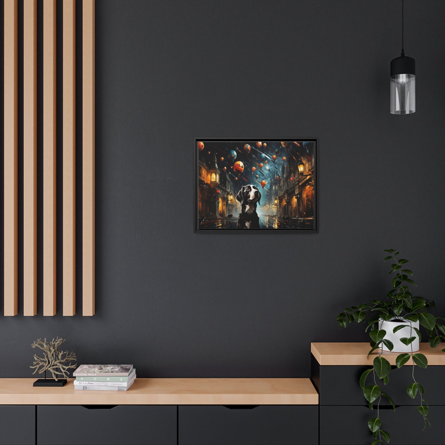 A Dog's World-Matte Canvas, Black Frame