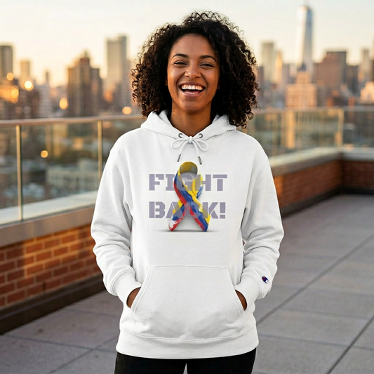 Champion branded, Fight Back "Vernett Rose" Colombia edition | Cancer Awareness Ribbon Pullover