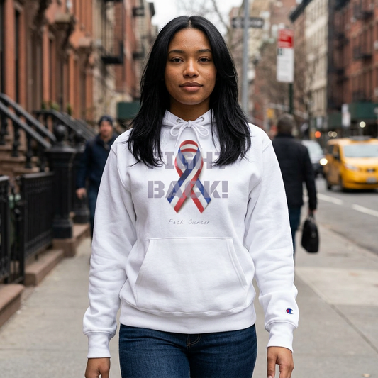 Champion branded, Fight Back "Vernett Rose" DR edition | Cancer Awareness Ribbon Pullover