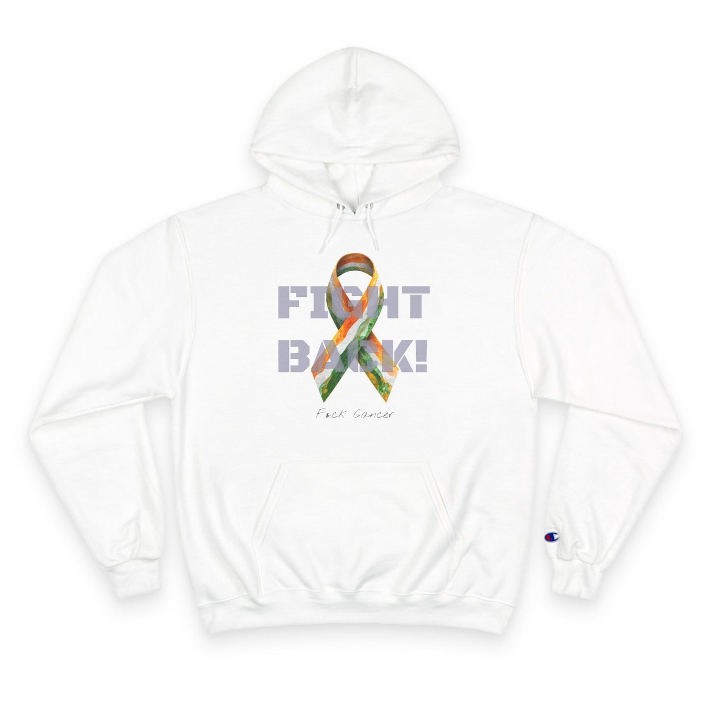 Champion branded, "Fight Back!" F*ck Cancer | Vernett Rose India edition | Cancer Awareness Ribbon Pullover