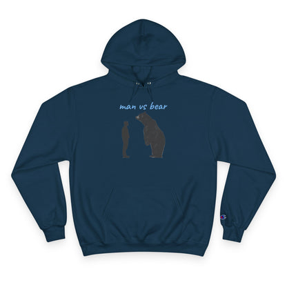 Man VS Bear Encounter Hoodie, Unique Graphic Sweatshirt for Nature Lovers, Animal Art Gift, Cozy Unisex Apparel, Adventure Outfit