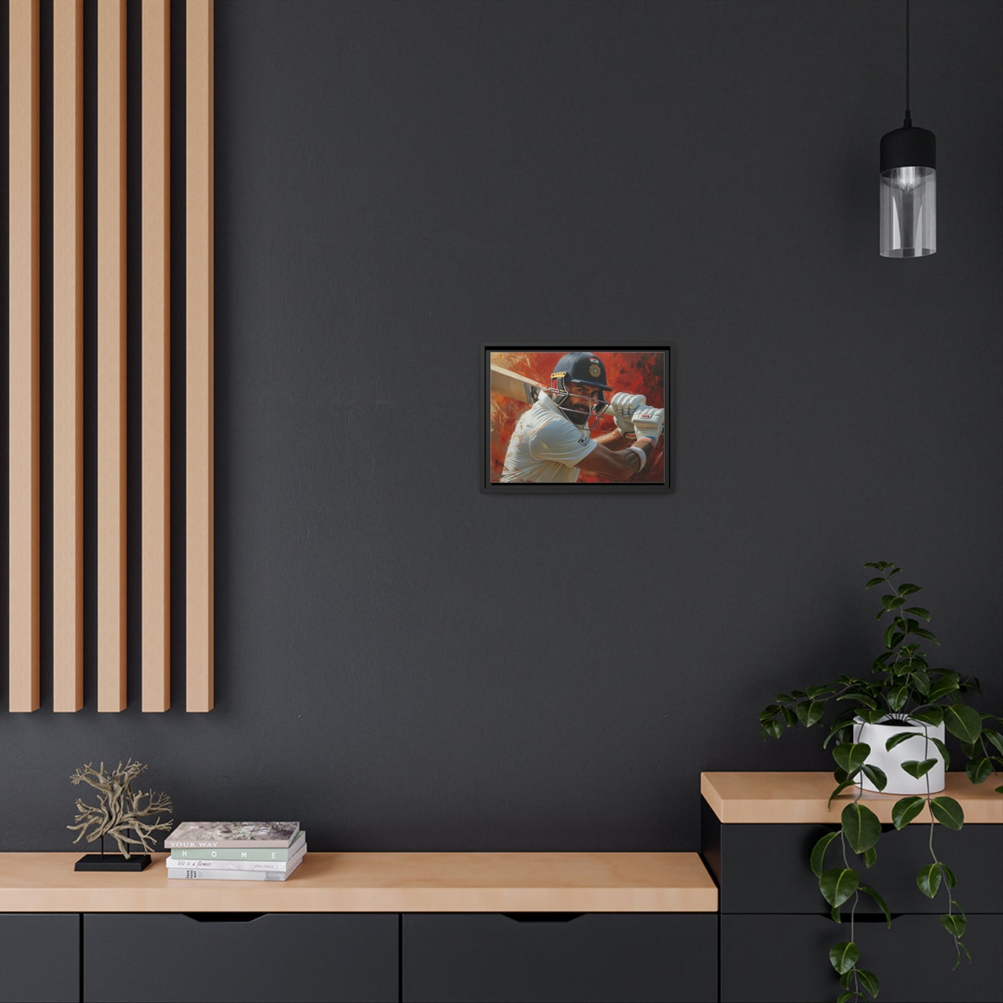 Abrstract Virat Kohli | Matte Canvas | Black Frame | Cricket canvas