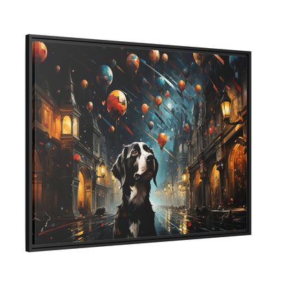 A Dog's World-Matte Canvas, Black Frame