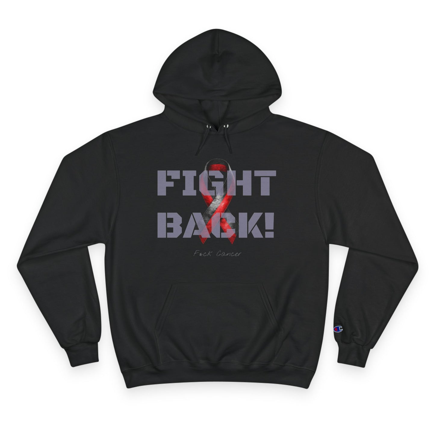 Champion branded, "Fight Back!" F*ck Cancer | Vernett Rose Trinidad and Tobago edition | Cancer Awareness Ribbon Pullover
