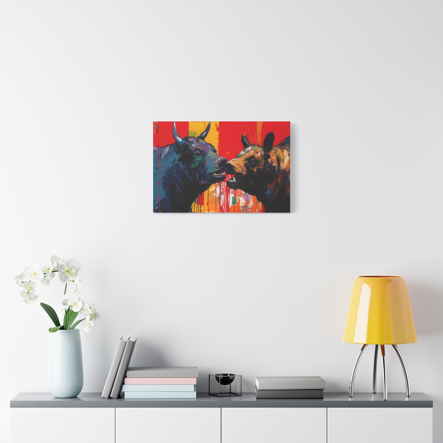 Bulls vs Bears-Matte Canvas, Stretched, 1.25"