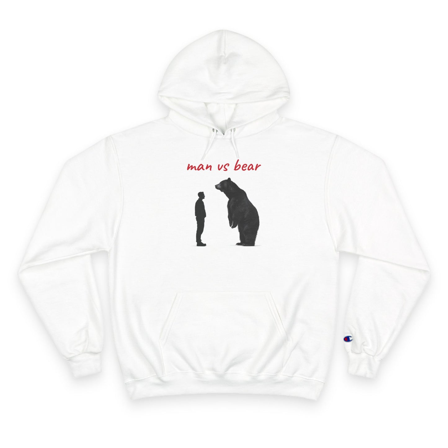 Man VS Bear Encounter Hoodie, Unique Graphic Sweatshirt for Nature Lovers, Animal Art Gift, Cozy Unisex Apparel, Adventure Outfit