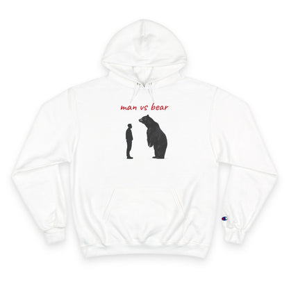 Man VS Bear Encounter Hoodie, Unique Graphic Sweatshirt for Nature Lovers, Animal Art Gift, Cozy Unisex Apparel, Adventure Outfit