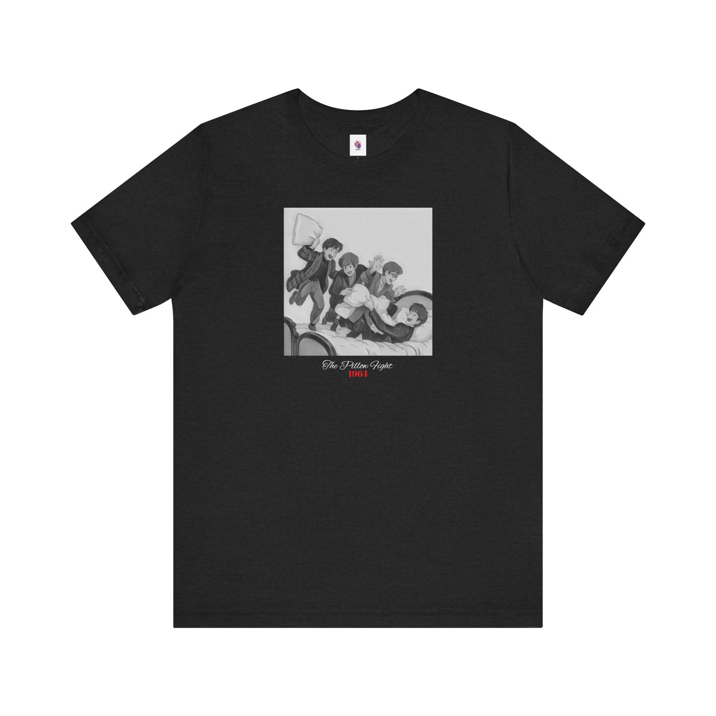 The Pillow Fight Graphic T-Shirt, Studio Ghibli Style Tee, Classic Rock Fan Gift, Nostalgic Streetwear Top