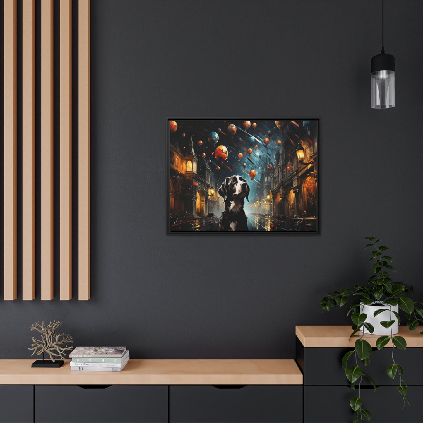 A Dog's World-Matte Canvas, Black Frame