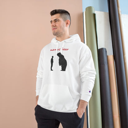 Man VS Bear Encounter Hoodie, Unique Graphic Sweatshirt for Nature Lovers, Animal Art Gift, Cozy Unisex Apparel, Adventure Outfit